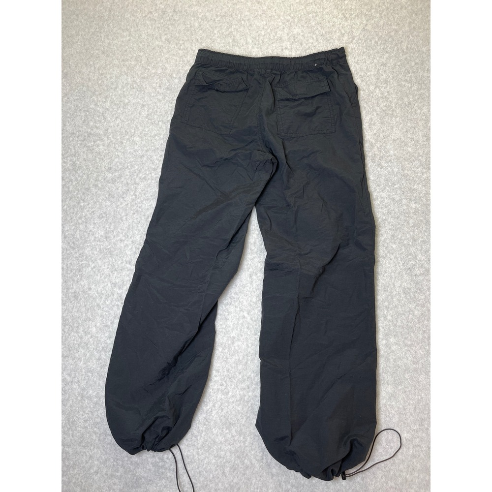 Y2K Aeropostale Black Parachute Pants Bungee Hem Utility Cargo Baggy Joggers XS - Picture 2 of 12
